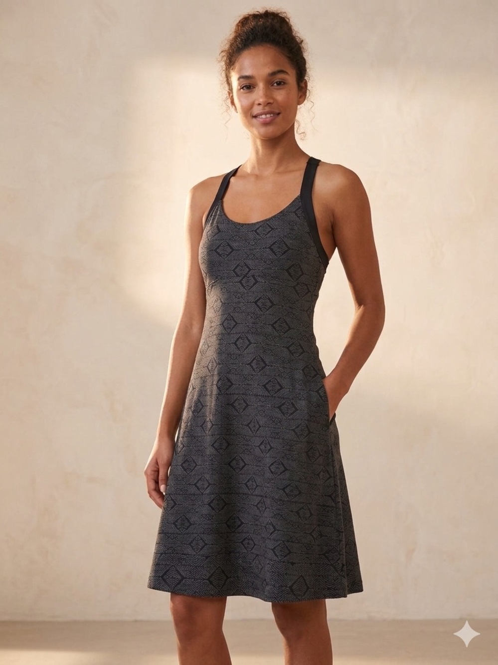 Patagonia Black & Dark Gray Patterned Tank Dress - Picture 6 of 6